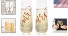 Mr    Mrs  Stemless Champagne Flutes Set Of 2 - Elegant Wedding Toasting Glasses