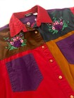 Vintage Cowboy Western Button Up Shirt Floral Flower Giganto 22w Funky Colorful