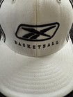 Reebok Basketball Hat Cap Baseball Fitted White Mens One Size Flexfit Logo