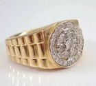 2ct Round Cut Men s Lab Created Diamond Engagement Ring 14k Yellow Gold Plated
