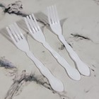 Vintage Play Kitchen Silverware Utensils Lot Of 7pcs Spoons Forks White Plastic