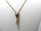 Antique Gold Filled 48  Pocket Watch Slide Chain Necklace Turquoise Slide 9 7 G