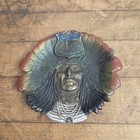 Antique Stand Rock Wisconsin Dells Indian Chief Souvenir Tray Dish 