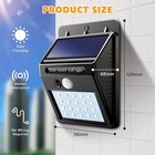 8pcs 20led Solar Wall Light Outdoor Garden Pir Motion Sensor Security Lamp Us