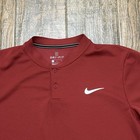Nike Tennis Mens Dri-fit Blade Short Sleeve Polo Henley Crimson Size  Large