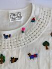 Embroidered Blouse  Peasant  Floral  Mexican Blouse  Hand Made White Boho