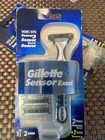 Gillette Sensor Excel Razor -total Of 2 Razor 4 Cartridges Free Shipping