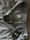 Under Armour Women s Gray black Athletic Knit Shorts S Stretch Pull-on Logo