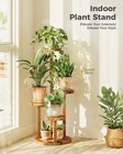 Bamworld 4 Tier Plant Stand Indoor Corner Wood Plant Shelf Tiered Round Stand