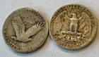 1928  25c Standing Liberty   1944 Washington Quarters - 90  Silver  - Free Ship