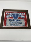 Vintage Budweiser Beer Mirror Bar Sign Anheuser Busch Framed Wall Decor