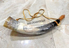 Viking War Horn - 16  Genuine Ox-horn Battle Trumpet - Premium Hand Engraved