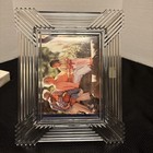 Nib Vintage Mikasa Crystal Austria Starburst Picture Frame - 6 25 In X 7 75 In