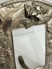 Vintage Chinese Silver Picture Frame Antique Ornate Dragon Relief Easel Stand