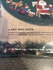43  Felt Tree Skirt Bucilla Christmas Kit 1991 A Visit With Santa   New Green