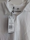 Adidas Men s Size L White Short Sleeve Cotton Blend Golf Polo Shirt  60 Nwt