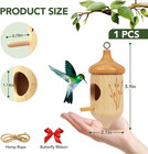 Hummingbird House  Small Wooden Hummingbird House For Outdoors  Cute Bird House