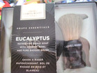Caswell-massey  Eucalyptus Shave Shaving Soap In Wood Bowl   Badger Shave Brush