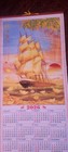 Cane   Wood Wallscroll Calendar 2026 Boat Chinese Ad Flying Dragon Restaurant