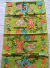 Vintage Kitchen Tea Towel Linen Glass Bee Box Bottle Goblet  Bowl Flower Power