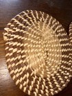 Vintage Gullah Low Country Sweetgrass Pine Needle Woven Trivet Set 2 Coastal