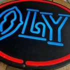 Vtg 1982 Olympia Beer    oly    Lighted Sign W  Florescent Fixture Faux Neon Style