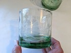 Bobby Flay Etched Green Double Old Fashioned Glass Whisky Rocks Hand-blown Set-3