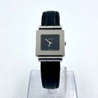 660 New Battery Belt Gucci 600l Quartz Square Watch Black Dial Silver Leather Be