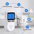 Digital Thermostat Outlet Plug Temperature Controller Heating Cooling With Probe