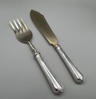 Mid Century German Hallmarked 800 Silver Handled Ornate Fish Serving Set 269g