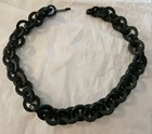 Victorian Vulcanite Large Chunky Chain Link Mourning Necklace 21 Inch