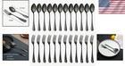 Elegant 24-piece Black Stainless Steel Silverware Set For 12 - Dishwasher Safe