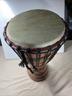 Hand Carved Djembe Drum 9    Head  19   tall     Rope Tuned     Wrist Strap