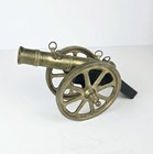 Miniature Brass Canon Military Desk Or Shelf Decor Man Cave Den Office 1950 Flaw