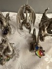 Fine Pewter Dragon Collection 1988-1992   Crystal Accents   6pc Collector