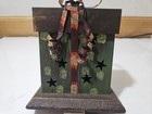 Present Gift Box Christmas Stocking Holder Hanger Hand Made Metal Painted Rustic