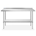 Stainless Steel 60  X 24  Nsf Restaurant Kitchen Prep Work Table With Backsplash