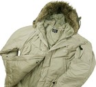  hot Men s Schott N-3b Military Parka Extreme Cold Fur Hooded Beige Gray Coat Xl