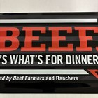 Beef It   s What   s For Dinner Tin Metal Sign 18 x12  Cattle Rancher Beef Farmers