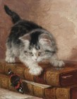 Handmade Old Master-art Antique Oil Painting Animal Cats Kittens On Canvas