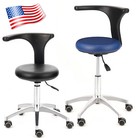 Adjustable Dental Doctor Assistant Stool Mobile Chair Pu Leather Blue black