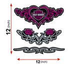 3pc Harley Davidson Pink Embroidered Patch Set Iron On Sew On Motorcycle Jacket