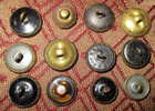 Lot 12 Antique Victorian Perfume Buttons - Metal Fabric Velvet Picture Flowers  