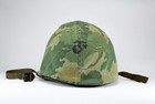 Usmc M1 Helmet 1965 Mitchell Camouflage Cover Vietnam War Steel Pot Drmo Liner