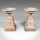 Pair Of Large Antique Garden Planters  English  Cast Iron  Jardiniere  Victorian