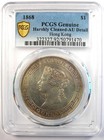 1868 China Hong Kong Victoria Dollar Coin  1 - Certified Pcgs Au Details - Rare 