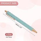 4 X Rhinestone Metal Ballpoint Pen Crystal Pearl Pens Sparkly Blue