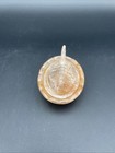 Amber And White Swirl Glass Mini Hen On Nest Chicken Salt Dish Hon