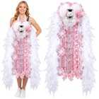 47  Homecoming Mum With Teddy Bear Bow Ribbon Pink And White