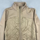 Kastel Denmark Womens Small Tan Quilted Full Zip Fleece Lined Jacket Thumbholes